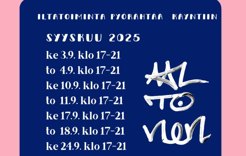 Aaltosen toiminnot käynnistyneet syksylle 2025